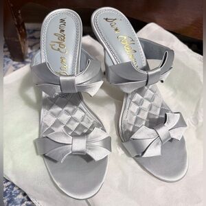 Sam Edelman Light Blue Bow Slip-On Heels